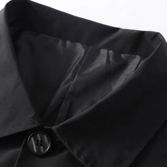 Black Mens Trench Coat - Picture 6 of 8